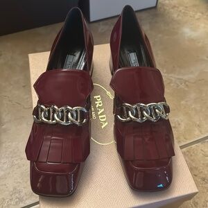 AUTHENTIC PRADA LOAFERS BURGUNDY
